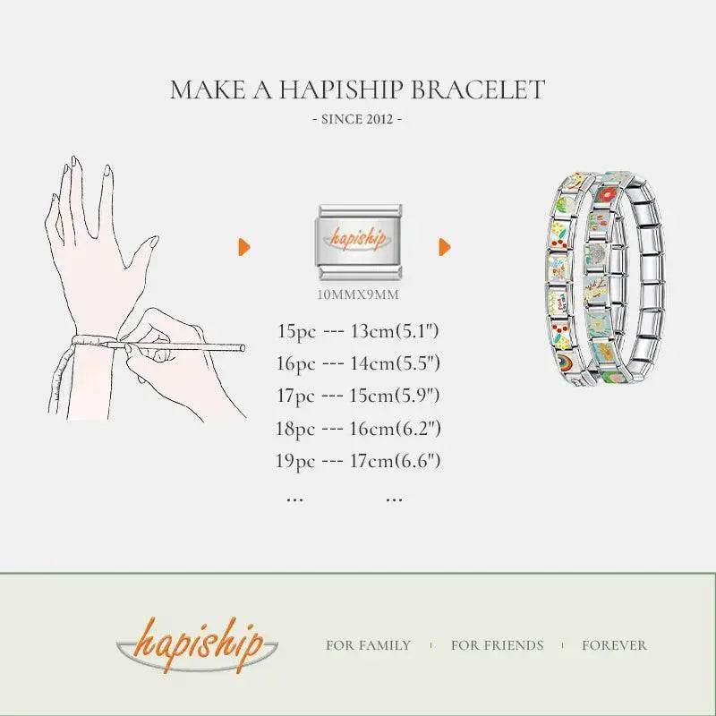 Hapiship Daisy Rose Heart Musical Instruments Charm Links