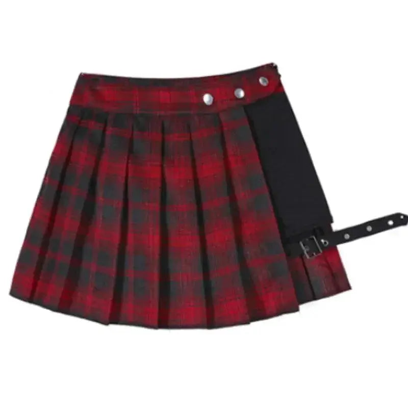 Harajuku Punk Gothic Patchwork High Waist Black Skirt