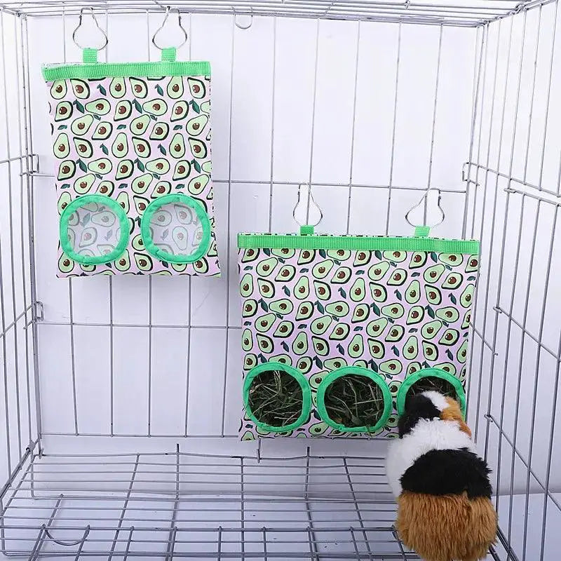 Hay Feeder Hanging Pouch For Small Animals Durable Dispenser