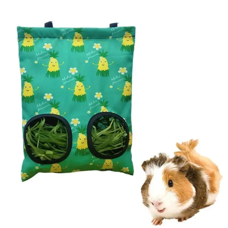 Hay Feeder Hanging Pouch For Small Animals Durable Dispenser