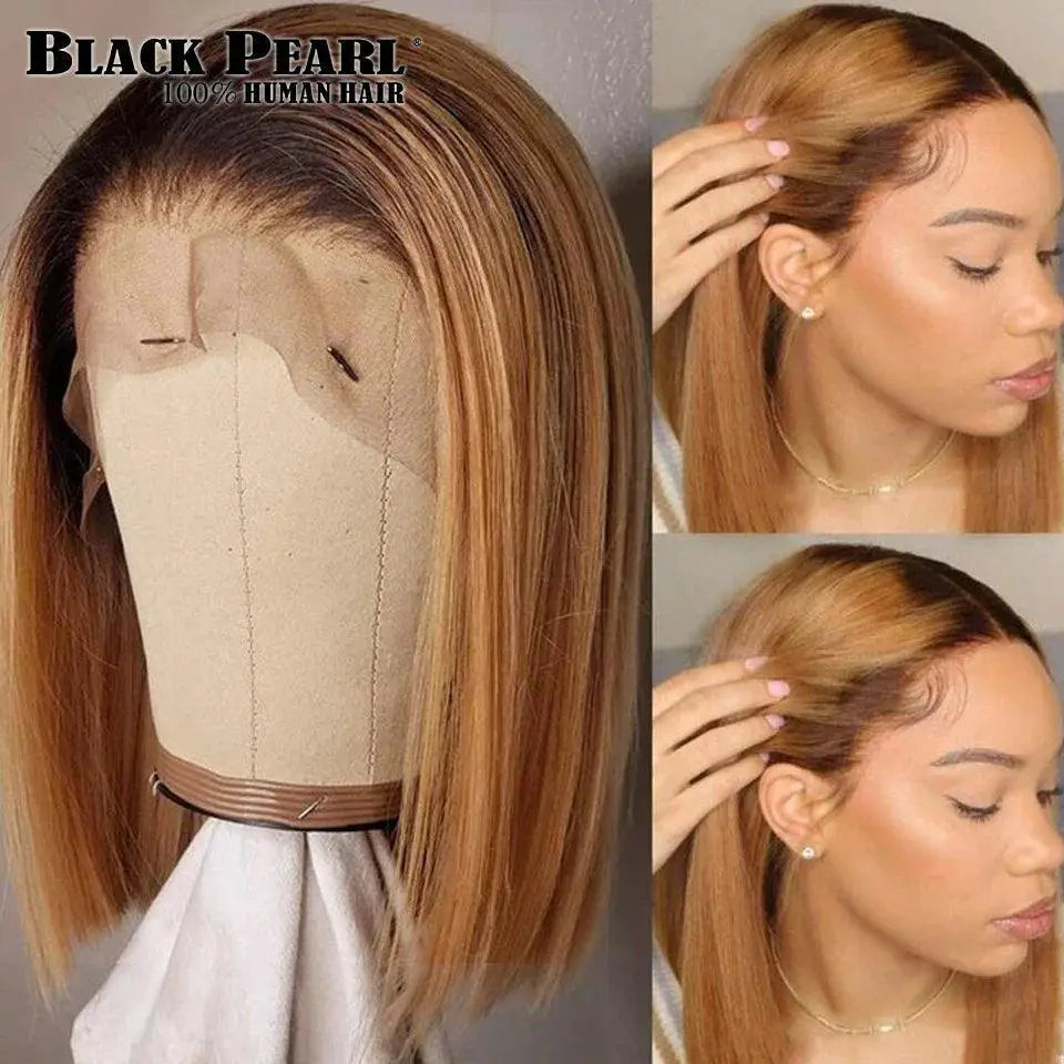 HD Glueless Straight Bob Lacefront Wig 100 Percent Remy Hair