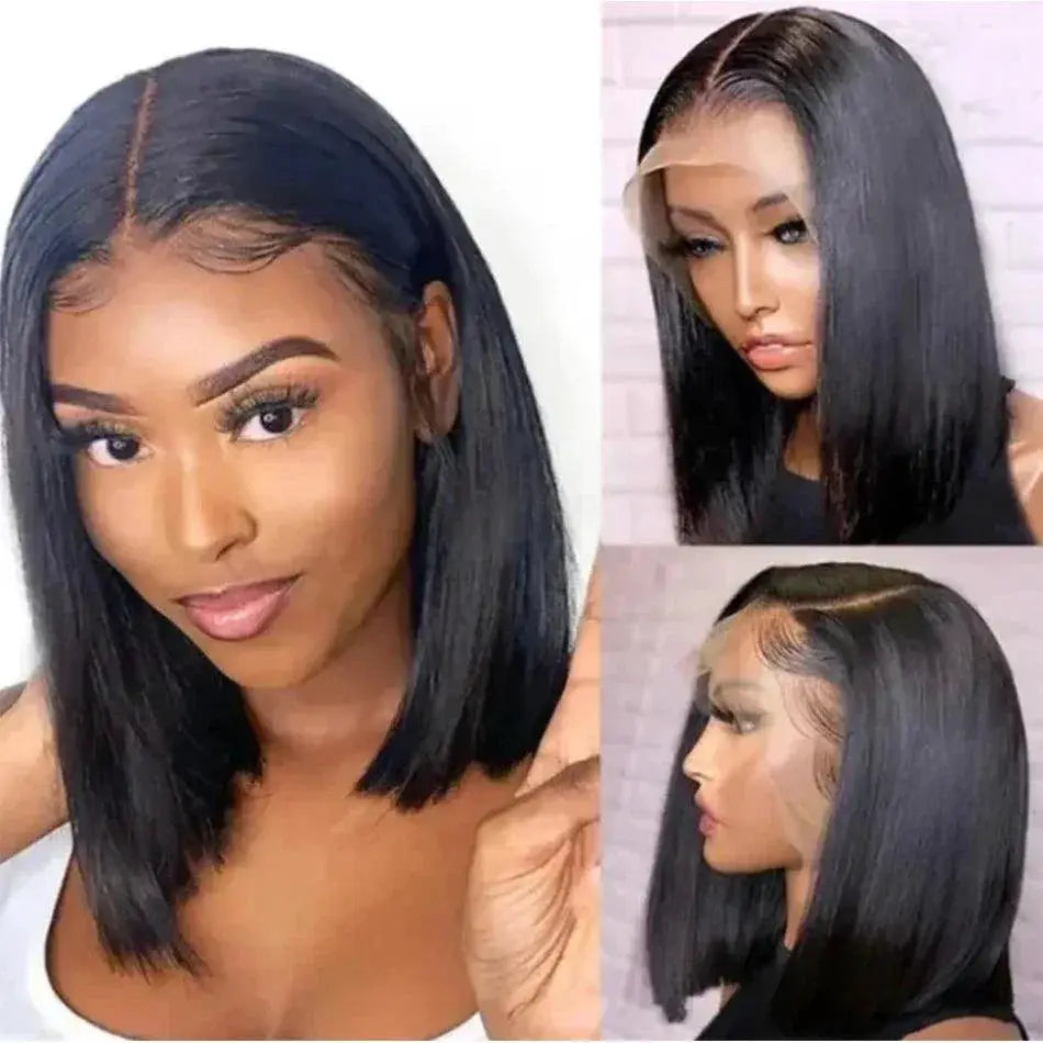 HD Lace Frontal Bone Straight Bob Wig For Women Human Hair