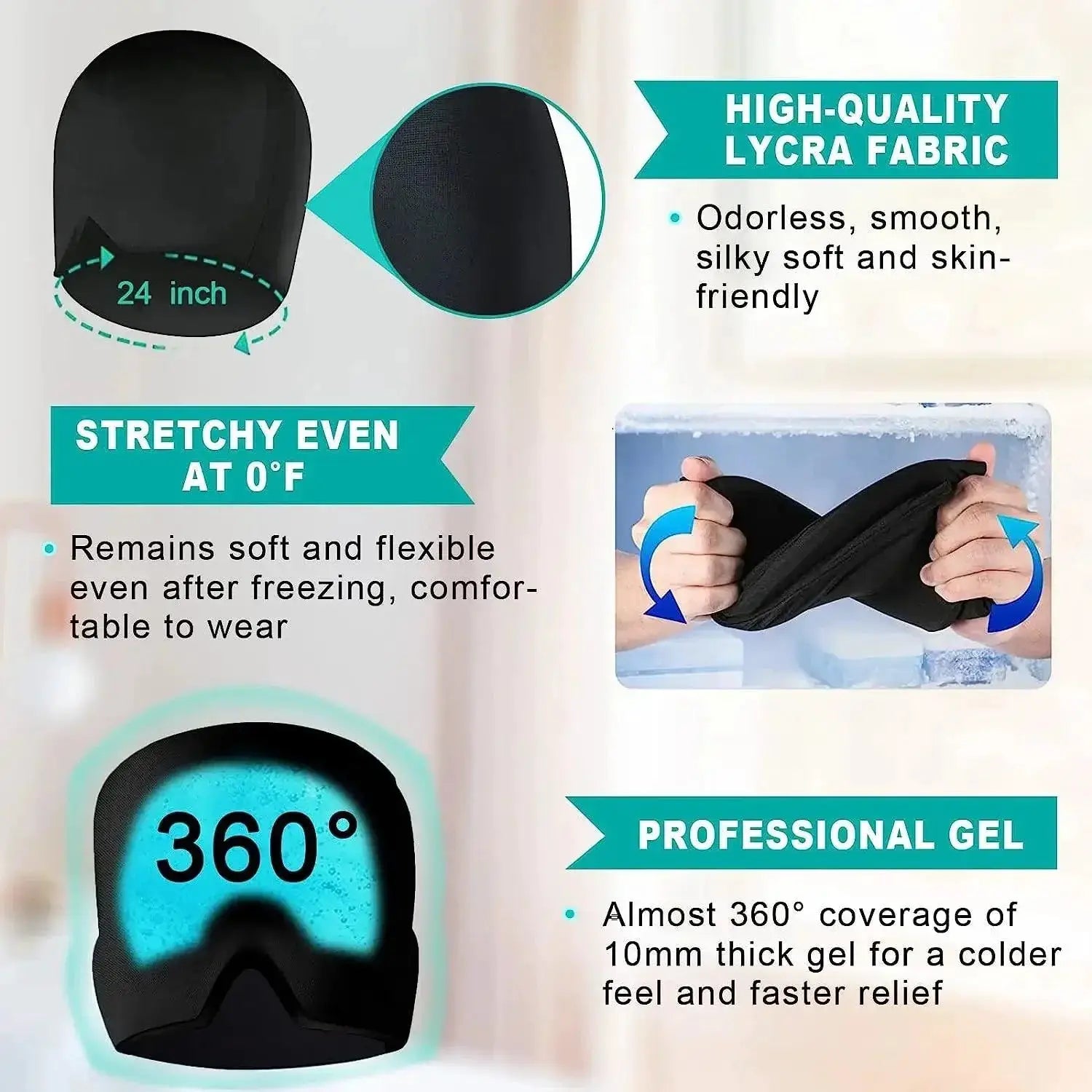 Headache Relief Ice Cap for Migraine and Stress Pain