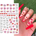 3D Heart Nail Stickers for Valentines