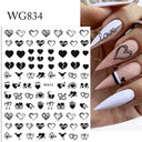 3D Heart Nail Stickers for Valentines