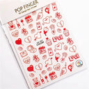 3D Heart Nail Stickers for Valentines