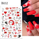 3D Heart Nail Stickers for Valentines