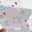 3D Heart Nail Stickers for Valentines