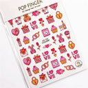 3D Heart Nail Stickers for Valentines