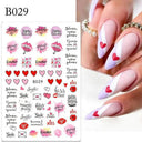3D Heart Nail Stickers for Valentines