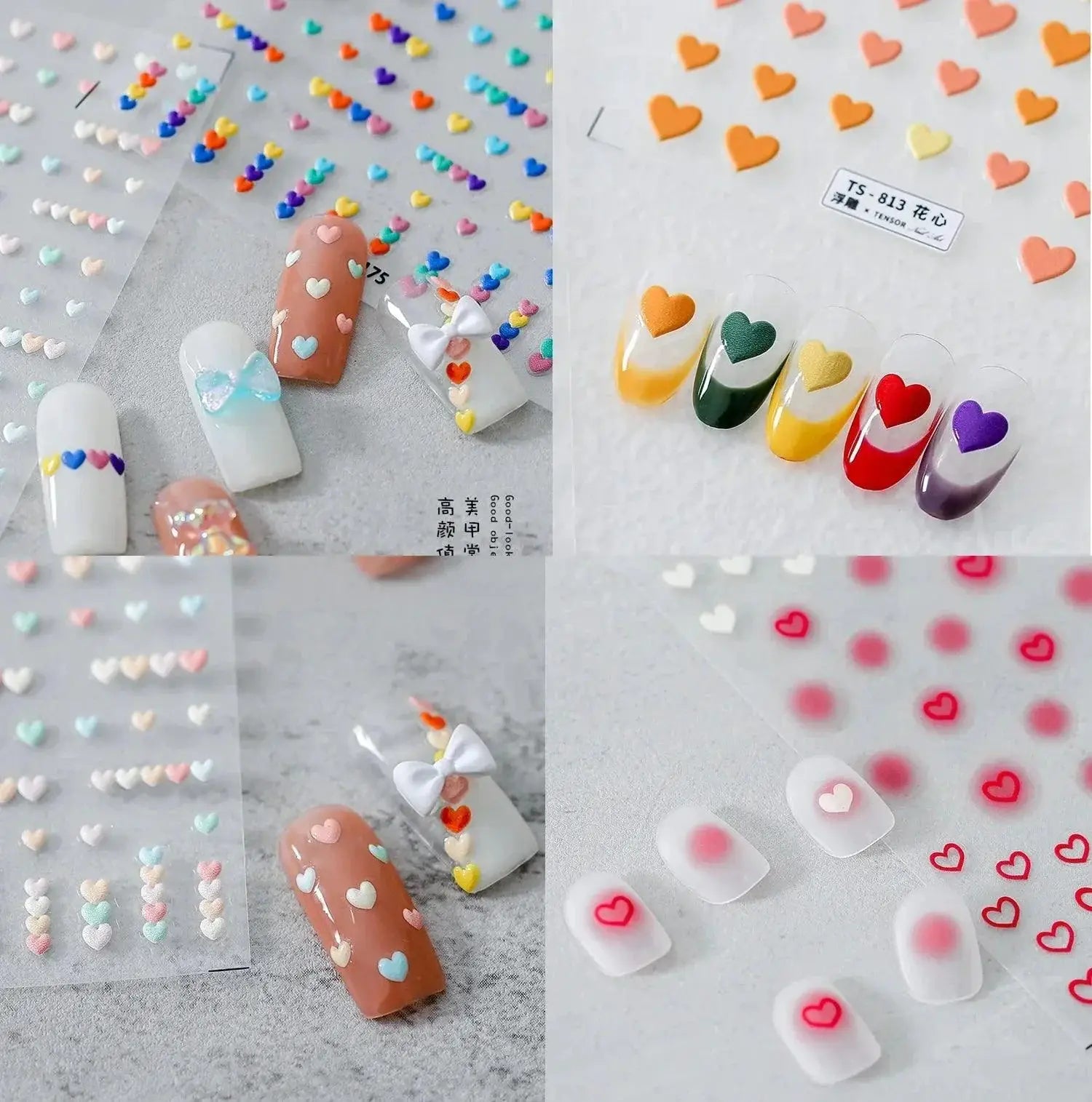 Heart Love Nail Sticker Set Valentines Day Decals for Nails