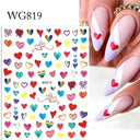 3D Heart Nail Stickers for Valentines