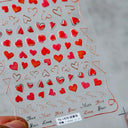 3D Heart Nail Stickers for Valentines