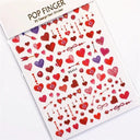 3D Heart Nail Stickers for Valentines