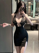 Heart Machine Hollow Dress Sexy Bandage Evening Gown