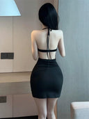 Heart Machine Hollow Dress Sexy Bandage Evening Gown