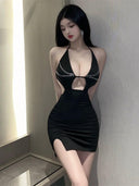 Heart Machine Hollow Dress Sexy Bandage Evening Gown