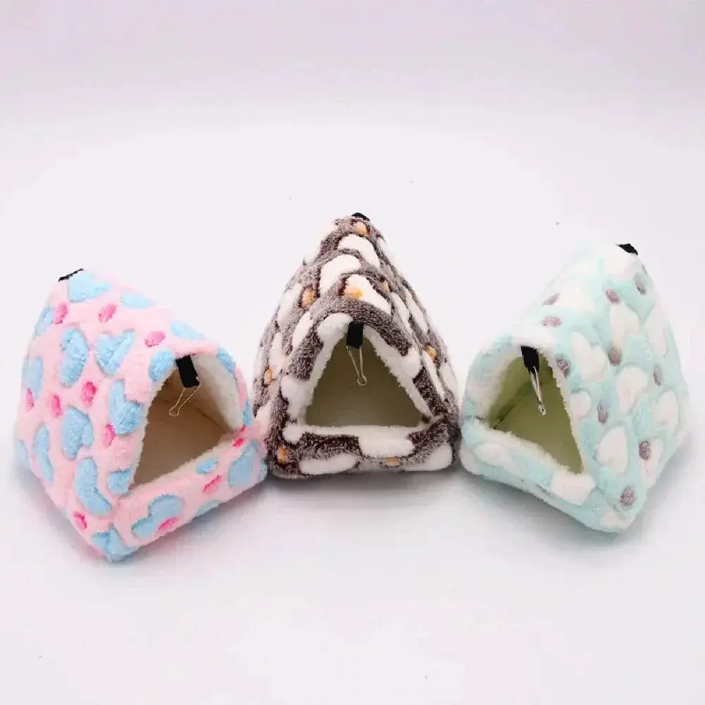 Heart Plush Pet Nest for Birds Winter Hammock Cave Hut Cozy