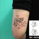 Heartfelt Black Waterproof Tattoo Expressive Hand-Drawn Design