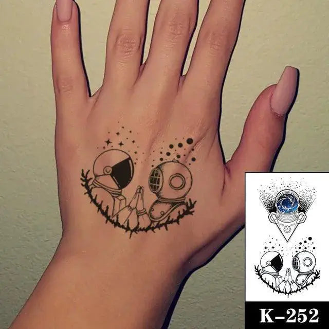 Heartfelt Black Waterproof Tattoo Expressive Hand Drawn