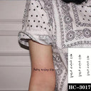 Heartfelt Black Waterproof Tattoo Expressive Hand-Drawn Design