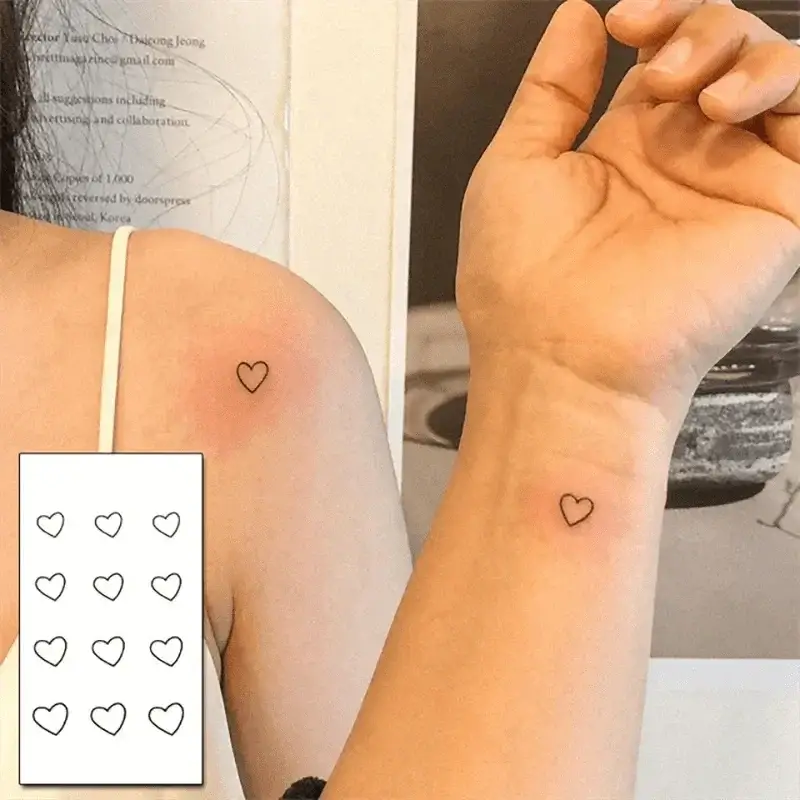 Heartfelt Black Waterproof Tattoo Expressive Hand Drawn
