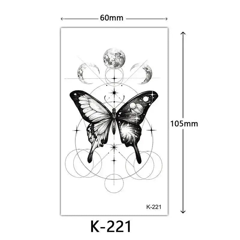 Heartfelt Black Waterproof Tattoo Expressive Hand Drawn