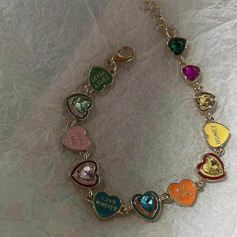 Heartfelt Enamel Bracelet for Women Elegant Wrist Candy