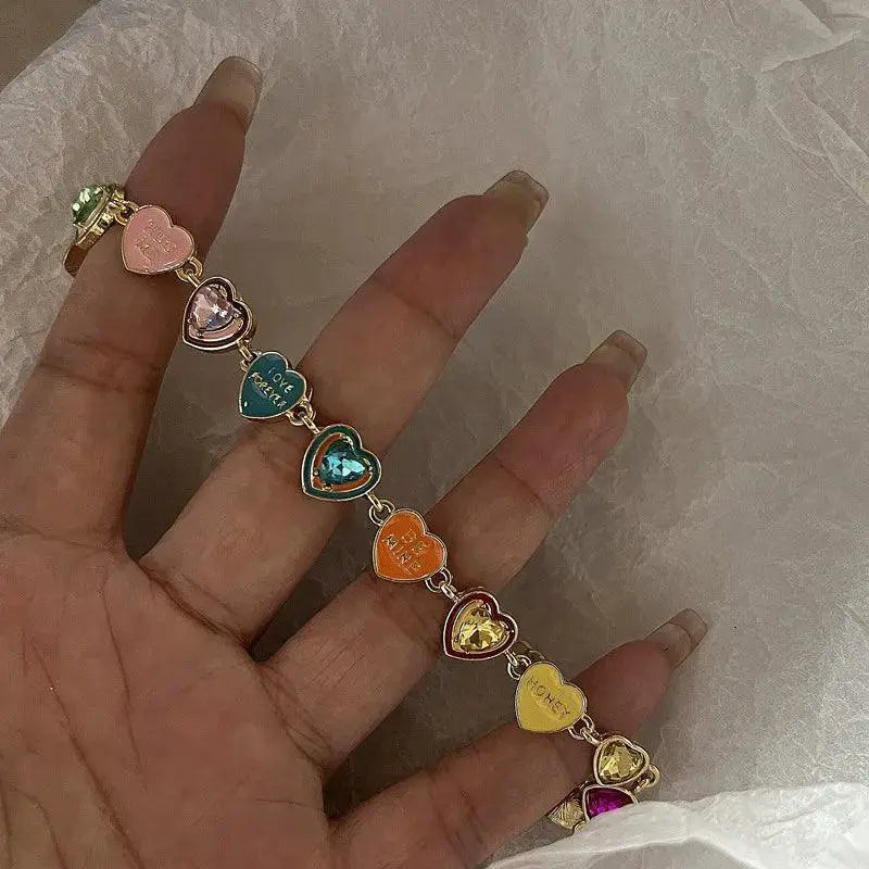Heartfelt Enamel Bracelet for Women Elegant Wrist Candy