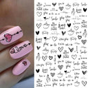 Heartfelt Love Nail Sticker Set: Romantic 3D Expressions