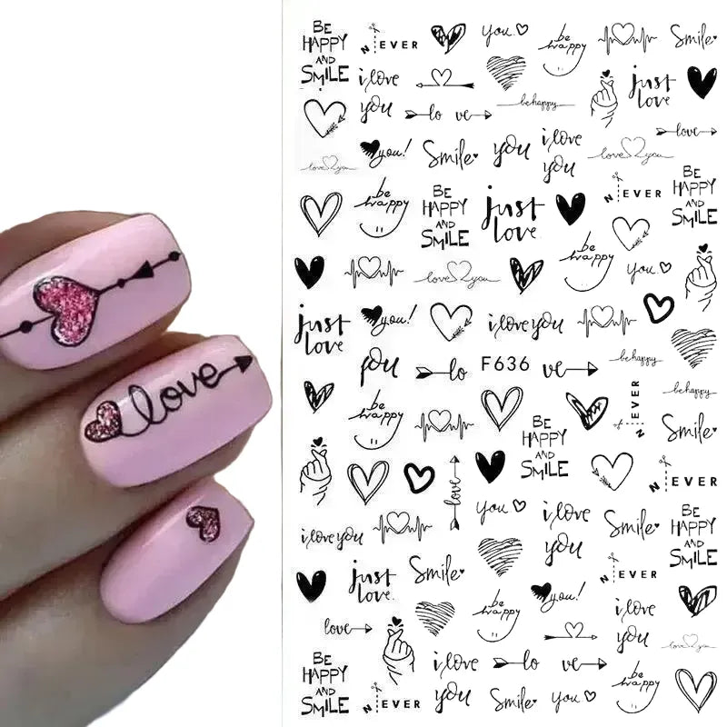 Heartfelt Love Nail Sticker Set Romantic Expressions — product view 1