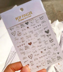 Heartfelt Love Nail Sticker Set: Romantic 3D Expressions