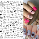 Heartfelt Love Nail Sticker Set: Romantic 3D Expressions