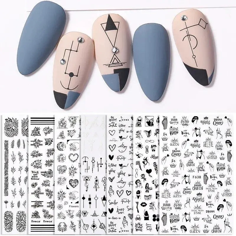 Heartfelt Love Nail Sticker Set Romantic 3D Expressions