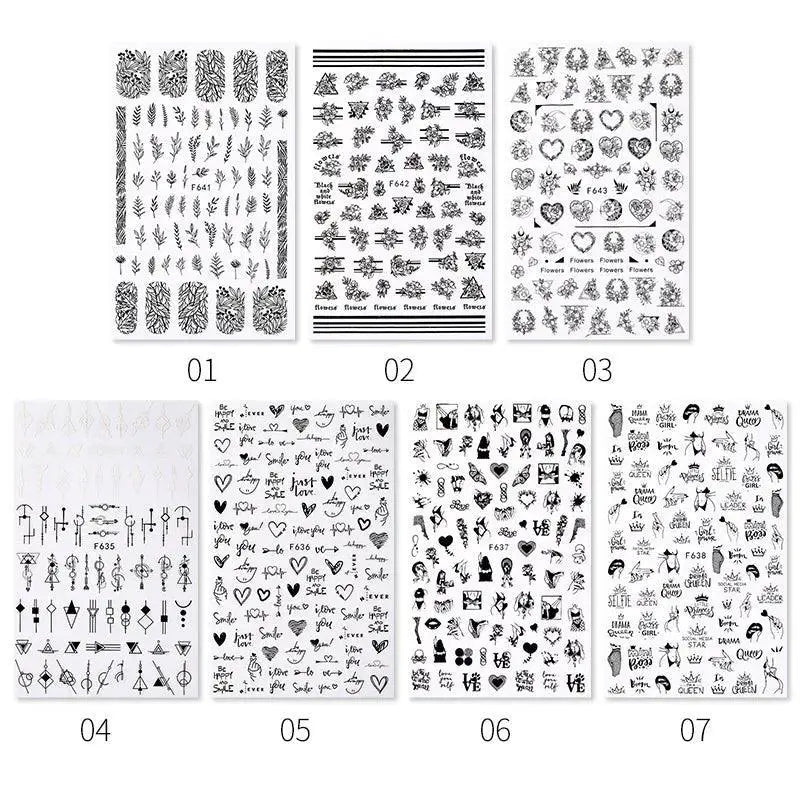 Heartfelt Love Nail Sticker Set Romantic 3D Expressions