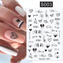 Heartfelt Love Nail Sticker Set: Romantic 3D Expressions