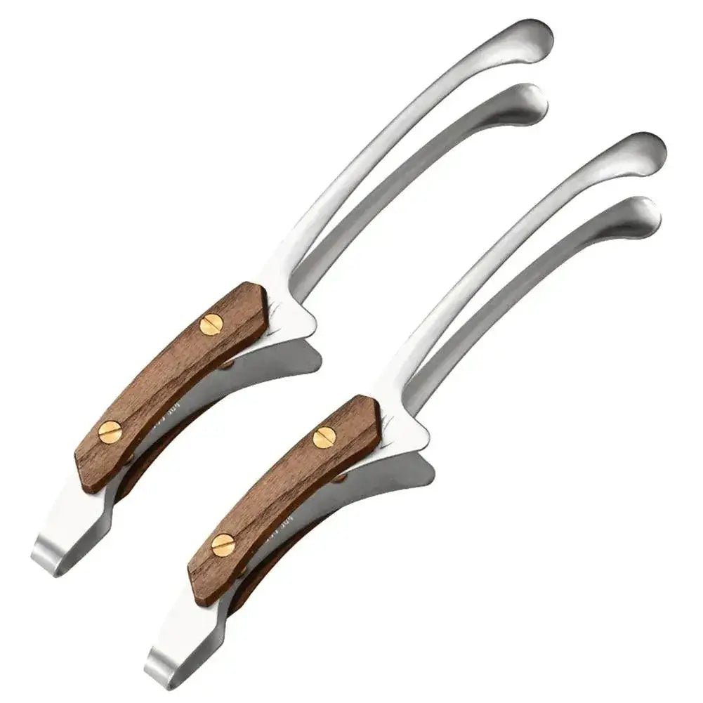 Heat Resistant 304 Stainless Steel BBQ Tongs Wooden Grip