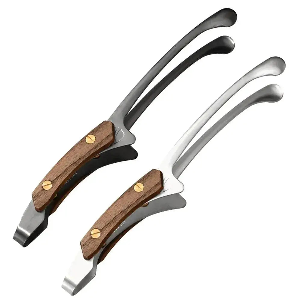 Heat Resistant Stainless Steel BBQ Tongs Wooden Grip — product view 10