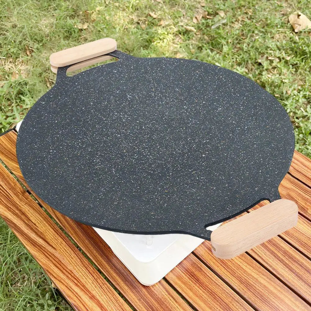 Heat Resistant Wooden BBQ Pan Handles 2 Pack Grilling