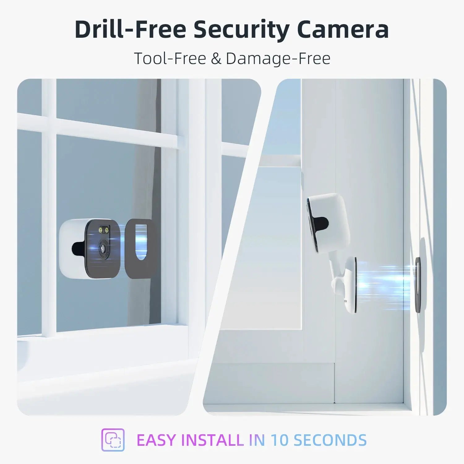 HEIYOUCAM 2K Window Camera AI Human Detection for Home Security Indoor Outdoor