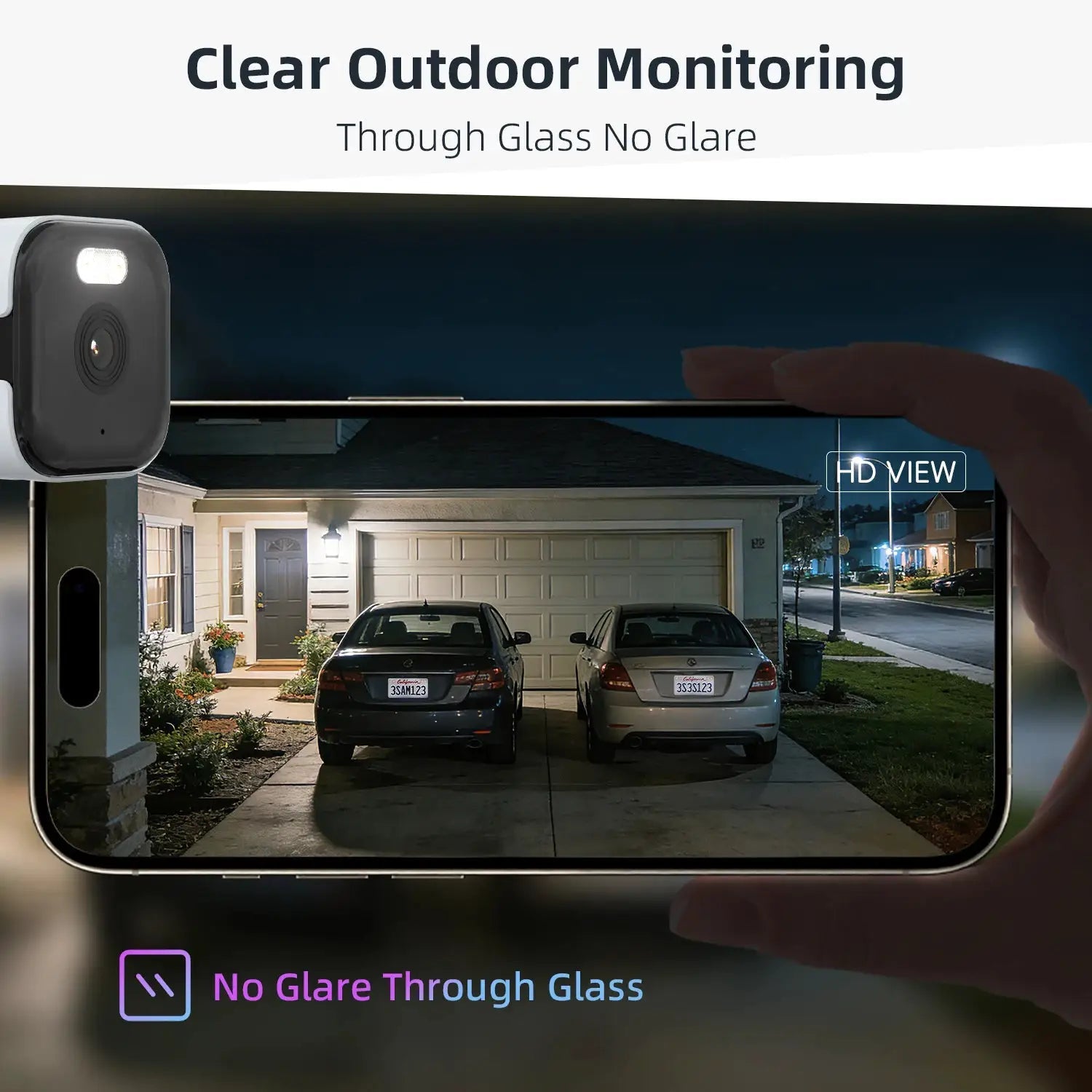 HEIYOUCAM 2K Window Camera AI Human Detection for Home Security Indoor Outdoor