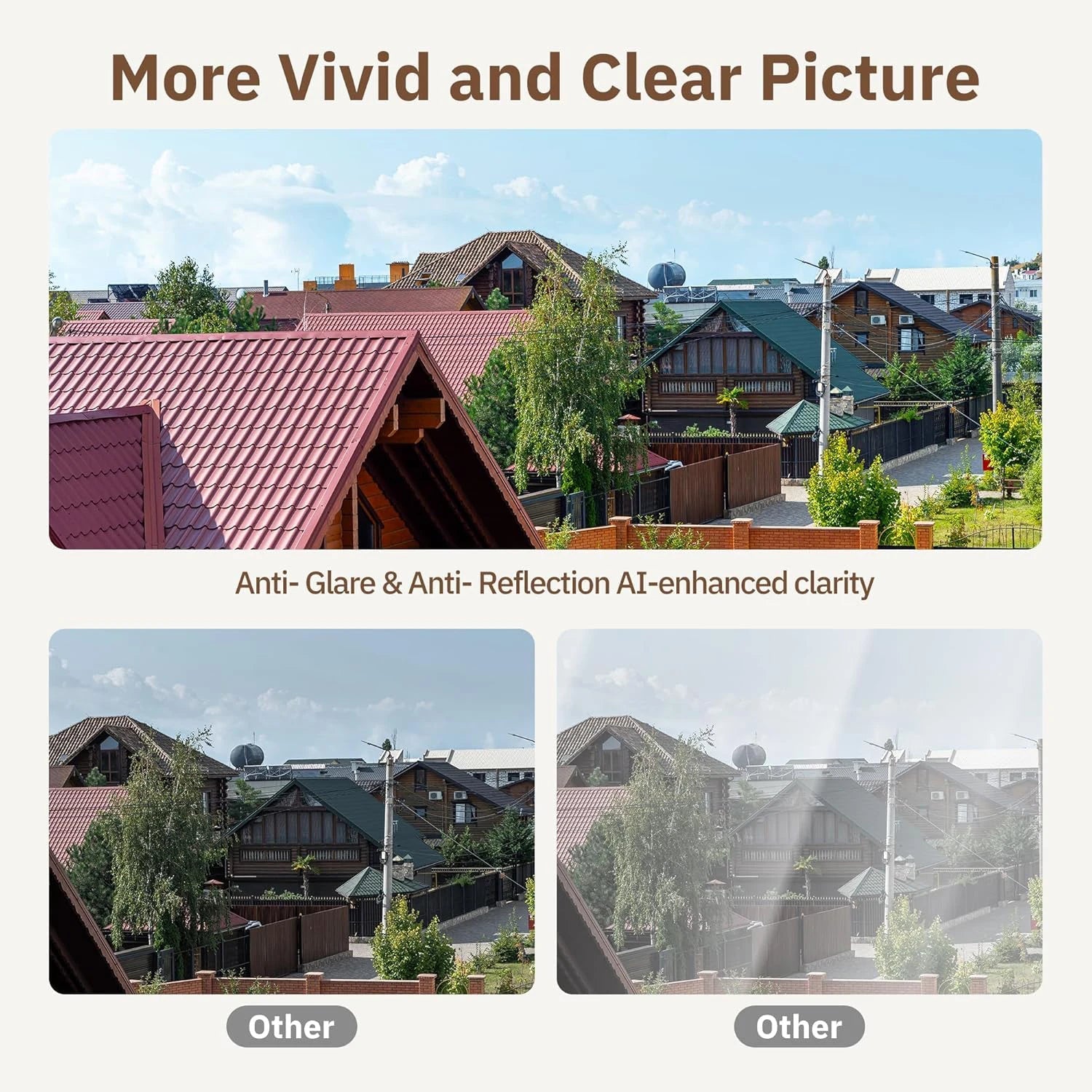 HEIYOUCAM Window Camera - Dual WiFi 3MP HD Full Color Night Vision Through Glass