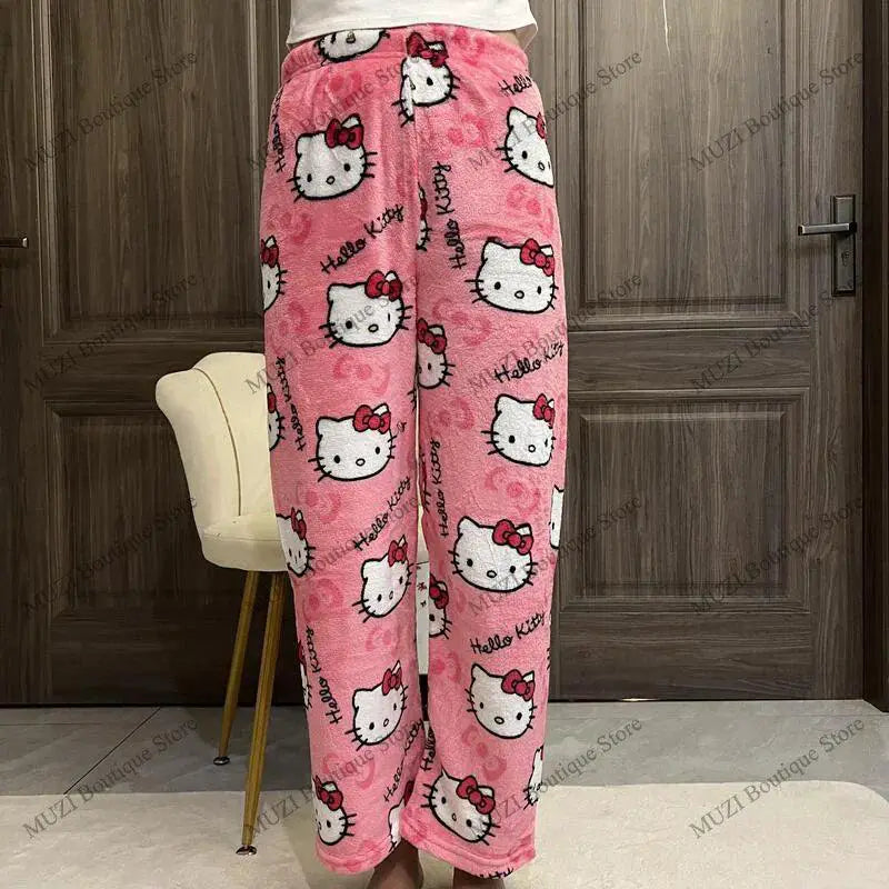 Hello Kitty and Kuromi Coral Velvet Pajama Pants Comfort