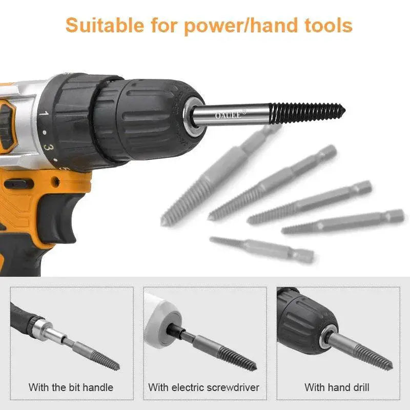 Hex Screw Extractors Set Quick Rusted Screw Remover Kit