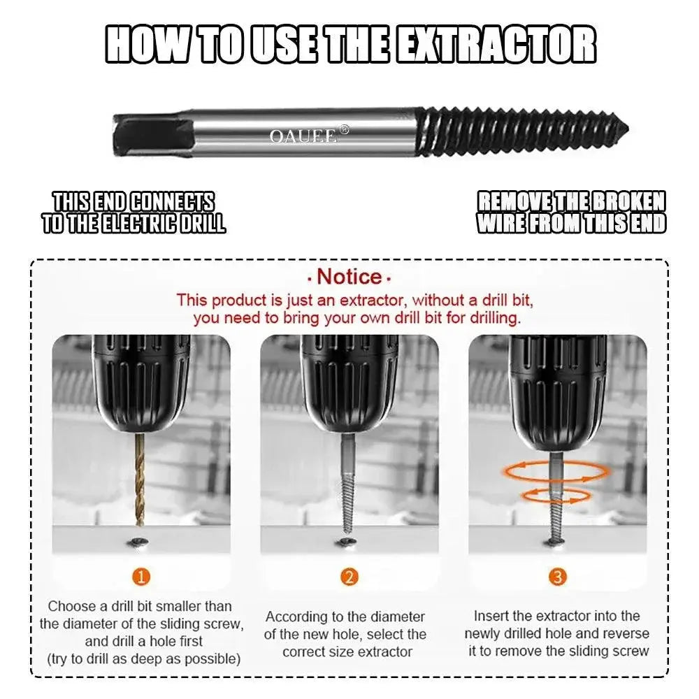 Hex Screw Extractors Set Quick Rusted Screw Remover Kit