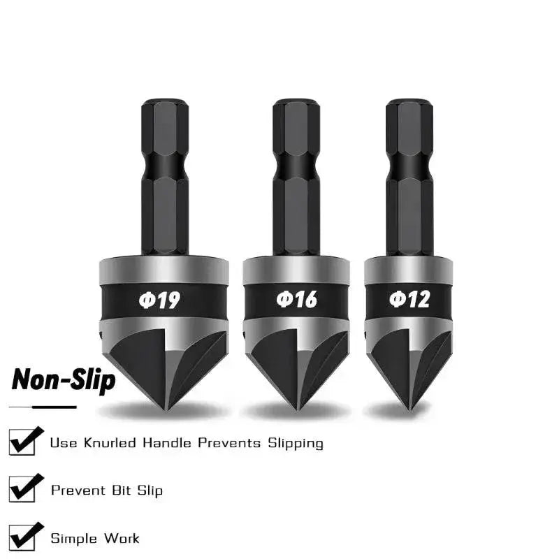 Hex Shank Countersink Drill Bit Set For Wood And Soft Metals