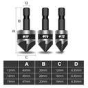 Hex Shank Countersink Drill Bit Set for Wood Soft Metals