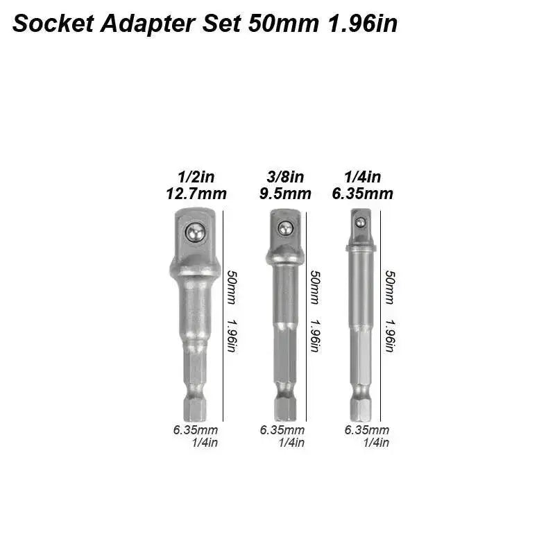 Hex Shank Socket Adapter For Impact Drill Wrench Conversion