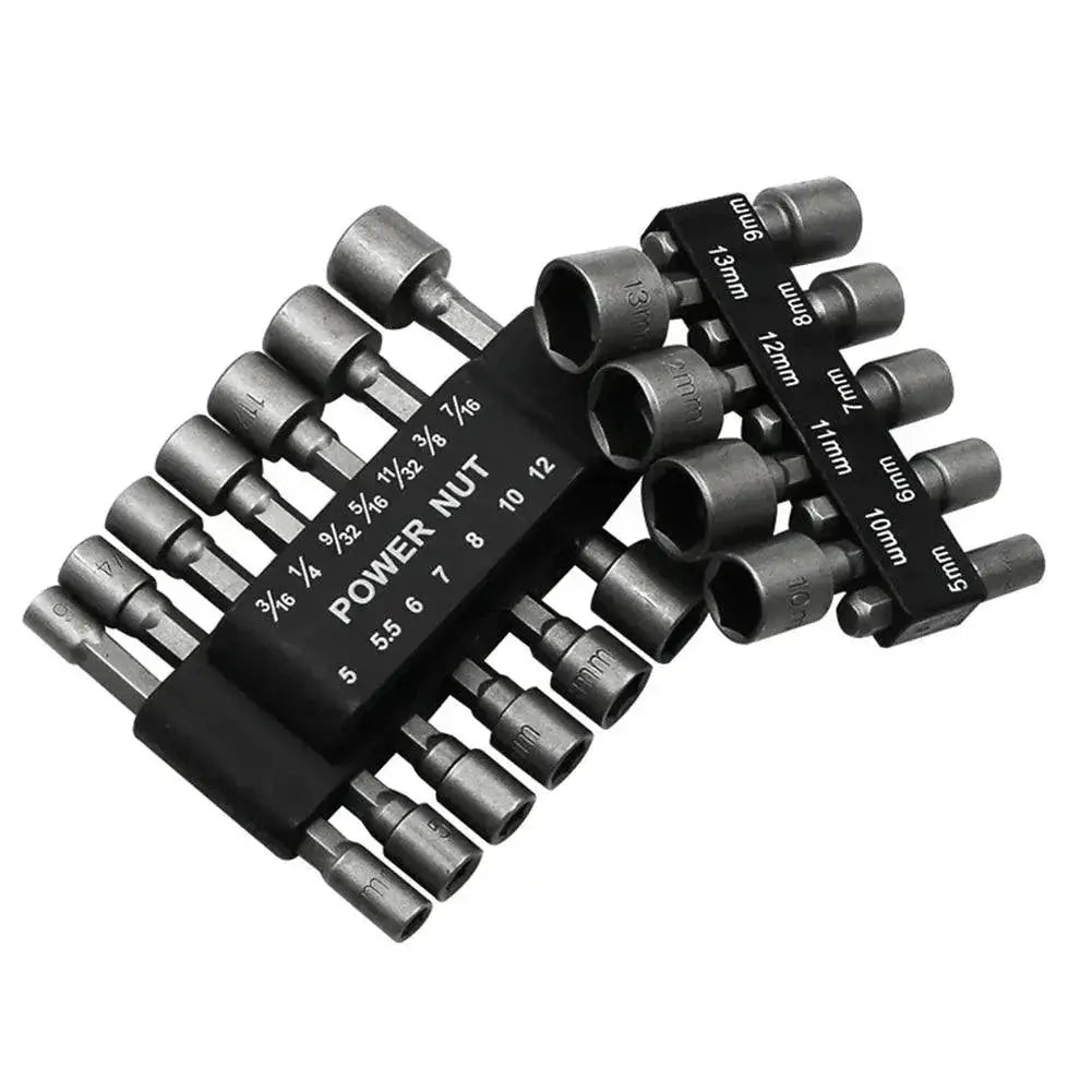 Hex Socket Nut Driver Set Screwdriver Bits Gray Wrenches
