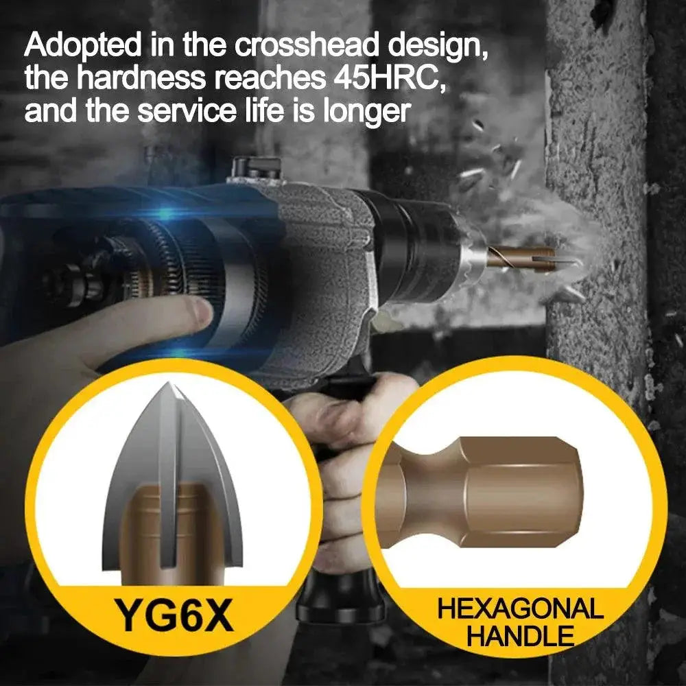 Hex Tile Drill Bits Set Hex Shank Industrial Grade Carbide